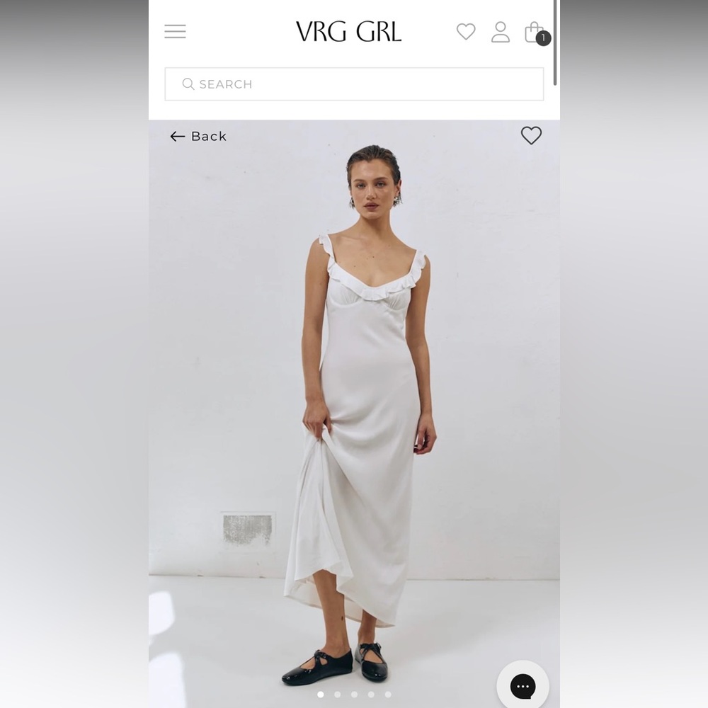 VRG Girl - ROSALIA BIAS CUT MIDI DRESS WHITE (NWT)